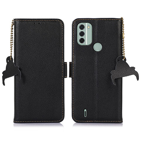 Custodia Portafoglio In Pelle Cover con Supporto A10D per Nokia C31 Nero