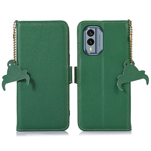 Custodia Portafoglio In Pelle Cover con Supporto A10D per Nokia X30 5G Verde