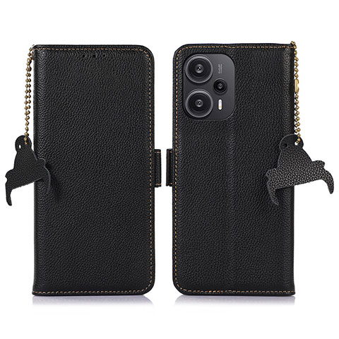 Custodia Portafoglio In Pelle Cover con Supporto A10D per Xiaomi Poco F5 5G Nero