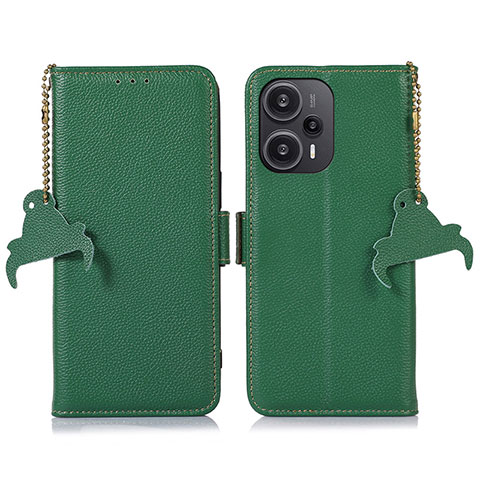 Custodia Portafoglio In Pelle Cover con Supporto A10D per Xiaomi Poco F5 5G Verde