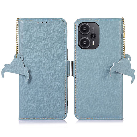 Custodia Portafoglio In Pelle Cover con Supporto A10D per Xiaomi Redmi Note 12 Turbo 5G Azzurro