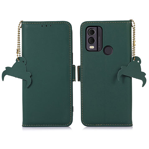 Custodia Portafoglio In Pelle Cover con Supporto A11D per Nokia C22 Verde