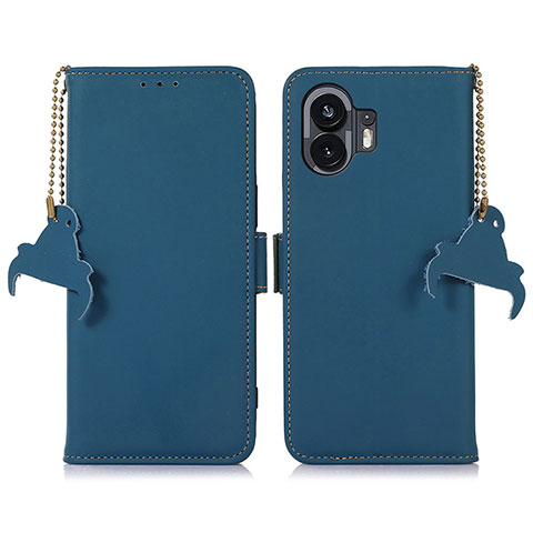 Custodia Portafoglio In Pelle Cover con Supporto A11D per Nothing Phone 2 Blu