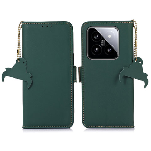 Custodia Portafoglio In Pelle Cover con Supporto A11D per Xiaomi Mi 14 5G Verde