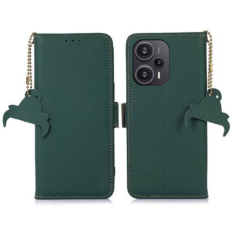 Custodia Portafoglio In Pelle Cover con Supporto A11D per Xiaomi Poco F5 5G Verde