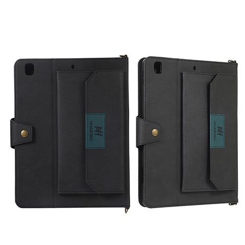 Custodia Portafoglio In Pelle Cover con Supporto AD1 per Apple iPad 10.2 (2021) Nero