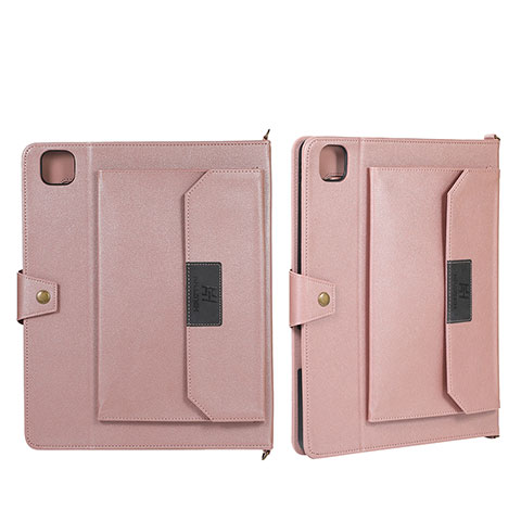 Custodia Portafoglio In Pelle Cover con Supporto AD1 per Apple iPad Pro 11 (2021) Oro Rosa