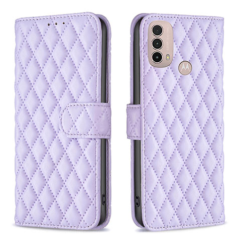 Custodia Portafoglio In Pelle Cover con Supporto B01F per Motorola Moto E40 Viola