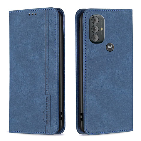 Custodia Portafoglio In Pelle Cover con Supporto B01F per Motorola Moto G Power (2022) Blu