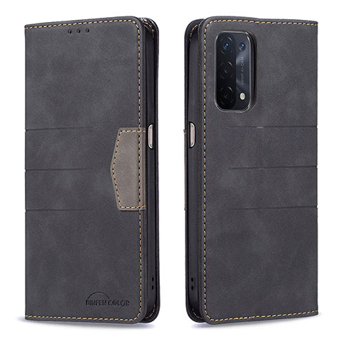 Custodia Portafoglio In Pelle Cover con Supporto B01F per Oppo A54 5G Nero