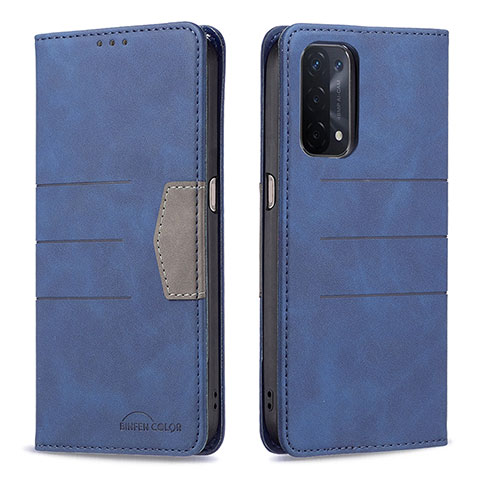 Custodia Portafoglio In Pelle Cover con Supporto B01F per Oppo A93 5G Blu