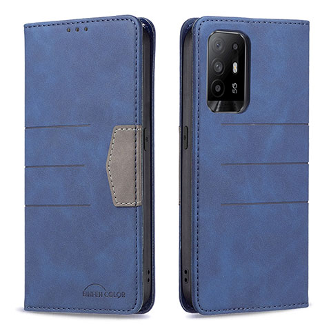 Custodia Portafoglio In Pelle Cover con Supporto B01F per Oppo A94 5G Blu