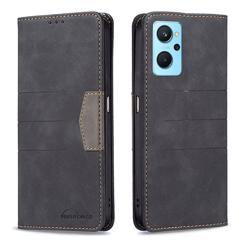 Custodia Portafoglio In Pelle Cover con Supporto B01F per Oppo A96 4G Nero