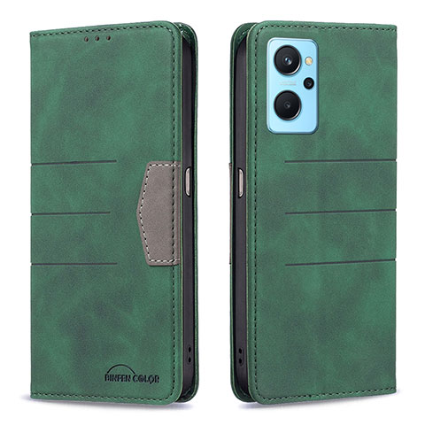 Custodia Portafoglio In Pelle Cover con Supporto B01F per Oppo A96 4G Verde