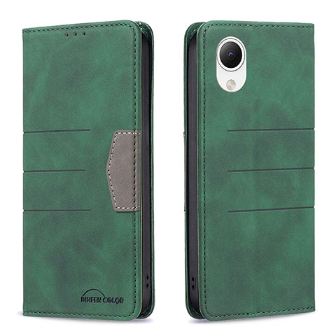 Custodia Portafoglio In Pelle Cover con Supporto B01F per Samsung Galaxy A23 5G SC-56C Verde