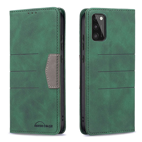 Custodia Portafoglio In Pelle Cover con Supporto B01F per Samsung Galaxy A41 Verde