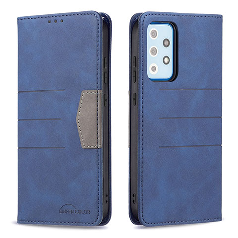 Custodia Portafoglio In Pelle Cover con Supporto B01F per Samsung Galaxy A52 4G Blu