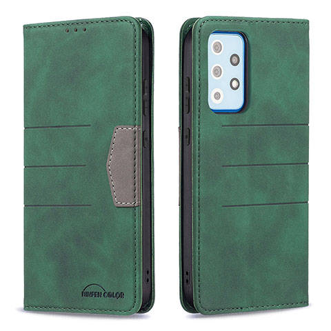 Custodia Portafoglio In Pelle Cover con Supporto B01F per Samsung Galaxy A52 4G Verde