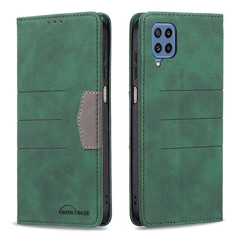 Custodia Portafoglio In Pelle Cover con Supporto B01F per Samsung Galaxy M32 4G Verde