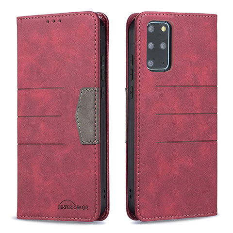 Custodia Portafoglio In Pelle Cover con Supporto B01F per Samsung Galaxy S20 Plus 5G Rosso