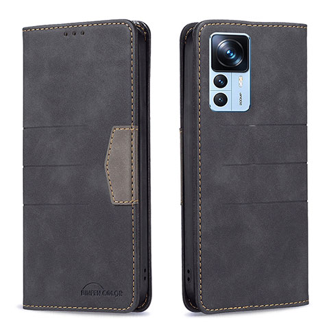 Custodia Portafoglio In Pelle Cover con Supporto B01F per Xiaomi Mi 12T Pro 5G Nero