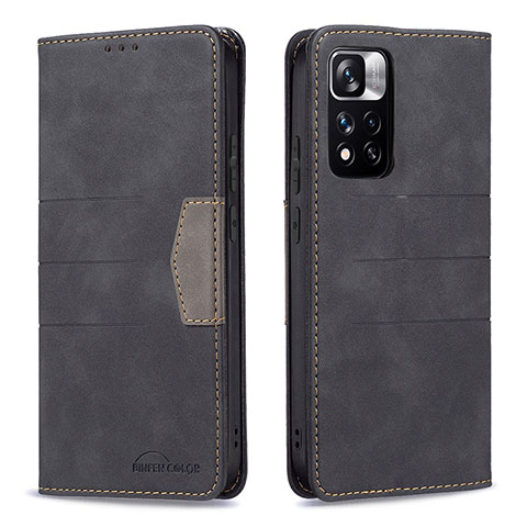 Custodia Portafoglio In Pelle Cover con Supporto B01F per Xiaomi Redmi Note 11 Pro+ Plus 5G Nero