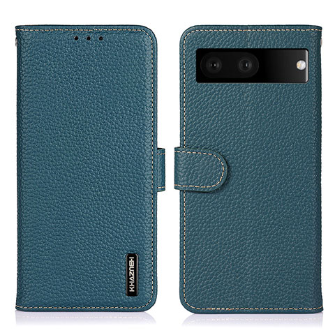 Custodia Portafoglio In Pelle Cover con Supporto B01H per Google Pixel 7 5G Verde