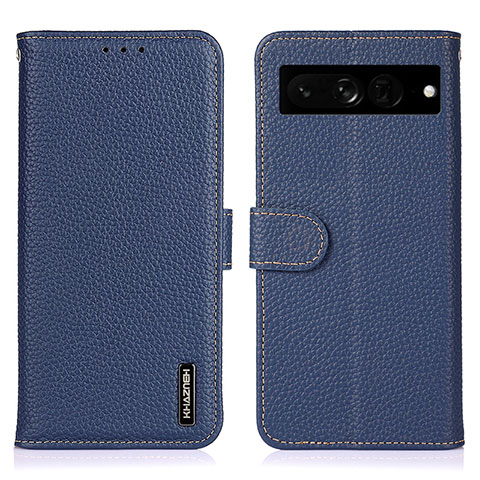 Custodia Portafoglio In Pelle Cover con Supporto B01H per Google Pixel 7 Pro 5G Blu