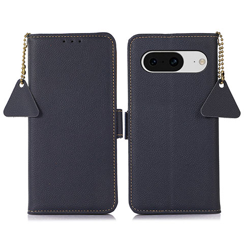 Custodia Portafoglio In Pelle Cover con Supporto B01H per Google Pixel 8 5G Blu