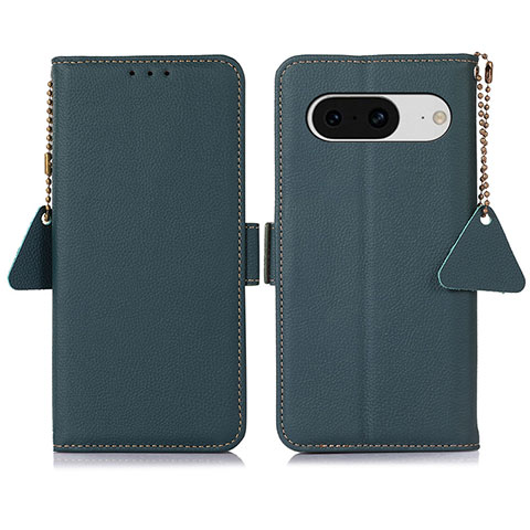 Custodia Portafoglio In Pelle Cover con Supporto B01H per Google Pixel 8 5G Verde