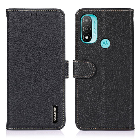 Custodia Portafoglio In Pelle Cover con Supporto B01H per Motorola Moto E40 Nero