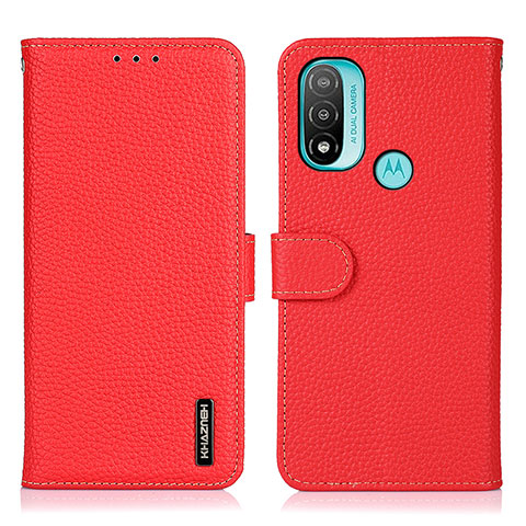 Custodia Portafoglio In Pelle Cover con Supporto B01H per Motorola Moto E40 Rosso