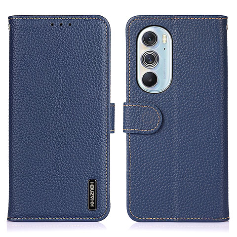 Custodia Portafoglio In Pelle Cover con Supporto B01H per Motorola Moto Edge Plus (2022) 5G Blu