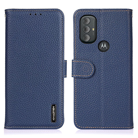 Custodia Portafoglio In Pelle Cover con Supporto B01H per Motorola Moto G Play Gen 2 Blu