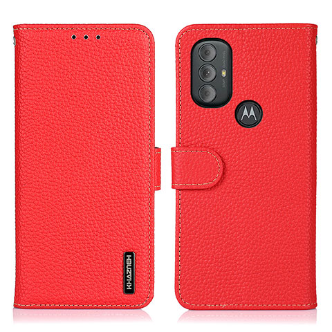 Custodia Portafoglio In Pelle Cover con Supporto B01H per Motorola Moto G Play Gen 2 Rosso