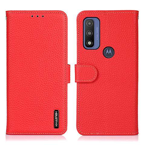 Custodia Portafoglio In Pelle Cover con Supporto B01H per Motorola Moto G Pure Rosso