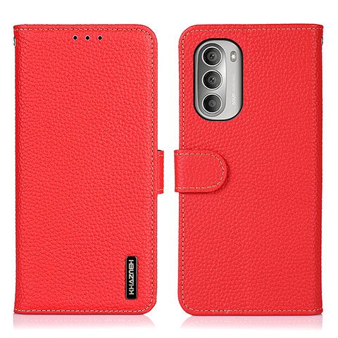 Custodia Portafoglio In Pelle Cover con Supporto B01H per Motorola Moto G Stylus (2022) 5G Rosso