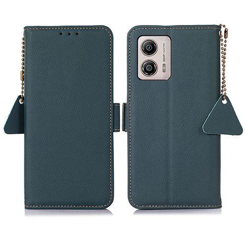 Custodia Portafoglio In Pelle Cover con Supporto B01H per Motorola Moto G53j 5G Verde