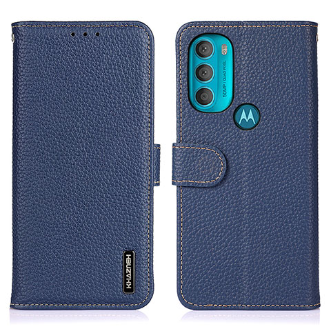 Custodia Portafoglio In Pelle Cover con Supporto B01H per Motorola Moto G71 5G Blu