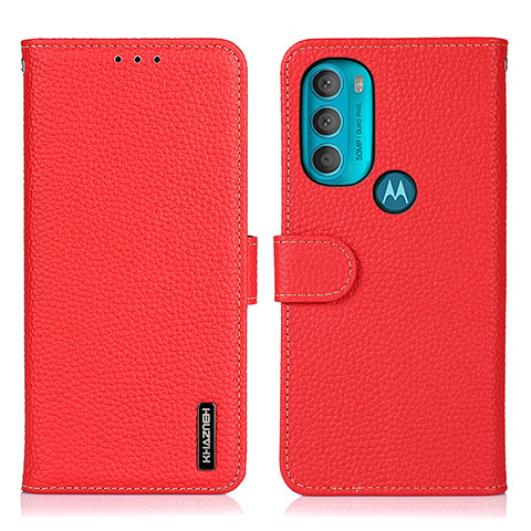 Custodia Portafoglio In Pelle Cover con Supporto B01H per Motorola Moto G71 5G Rosso