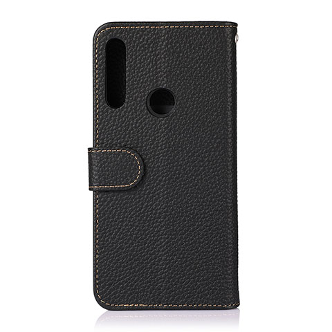 Custodia Portafoglio In Pelle Cover con Supporto B01H per Motorola Moto One Fusion Plus Nero