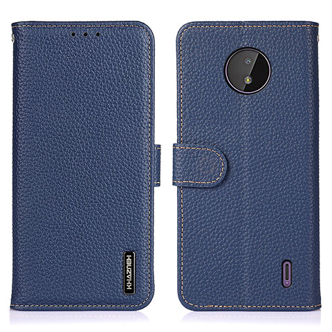 Custodia Portafoglio In Pelle Cover con Supporto B01H per Nokia C10 Blu