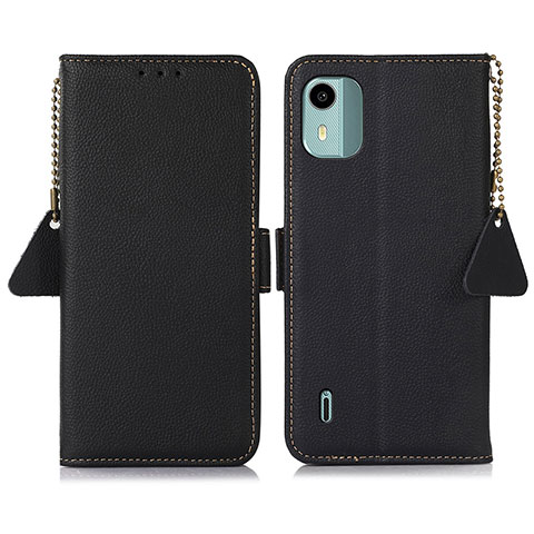 Custodia Portafoglio In Pelle Cover con Supporto B01H per Nokia C12 Nero