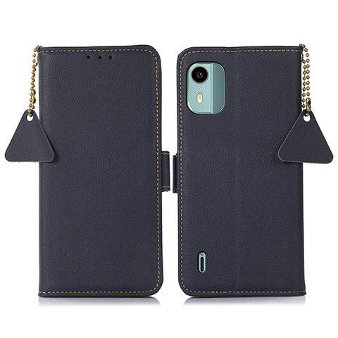 Custodia Portafoglio In Pelle Cover con Supporto B01H per Nokia C12 Plus Blu