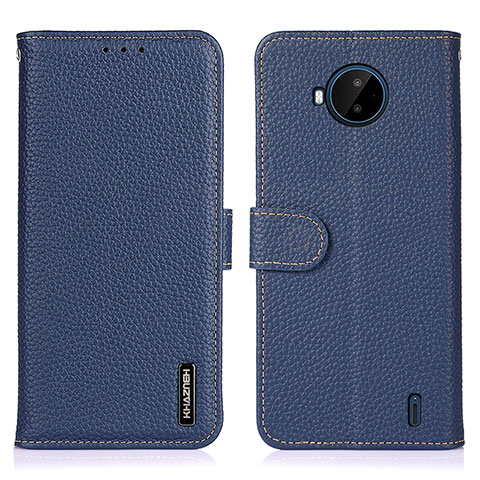 Custodia Portafoglio In Pelle Cover con Supporto B01H per Nokia C20 Plus Blu