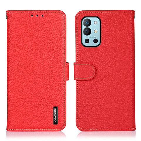 Custodia Portafoglio In Pelle Cover con Supporto B01H per OnePlus 9R 5G Rosso