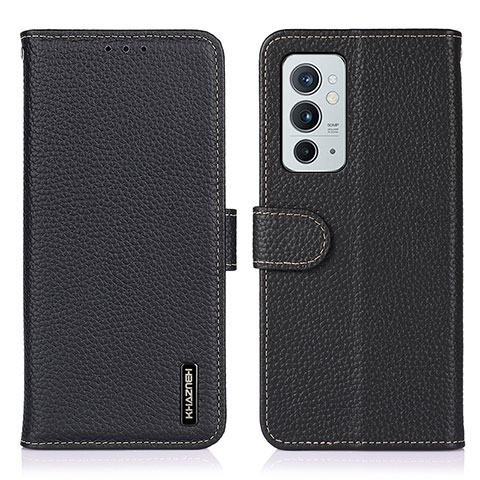 Custodia Portafoglio In Pelle Cover con Supporto B01H per OnePlus 9RT 5G Nero