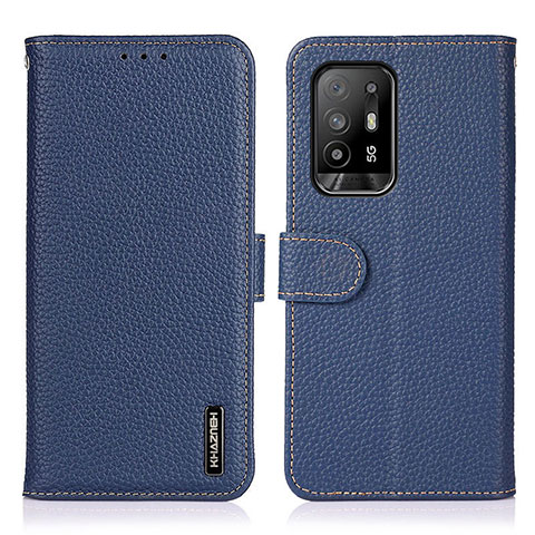 Custodia Portafoglio In Pelle Cover con Supporto B01H per Oppo A94 5G Blu