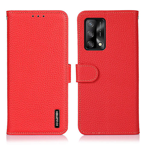 Custodia Portafoglio In Pelle Cover con Supporto B01H per Oppo A95 4G Rosso