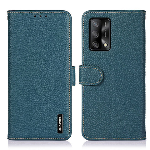 Custodia Portafoglio In Pelle Cover con Supporto B01H per Oppo F19s Verde